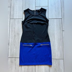 Flattering Black & Blue Dress